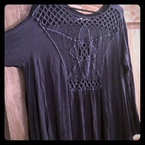Navy tunic with lace back